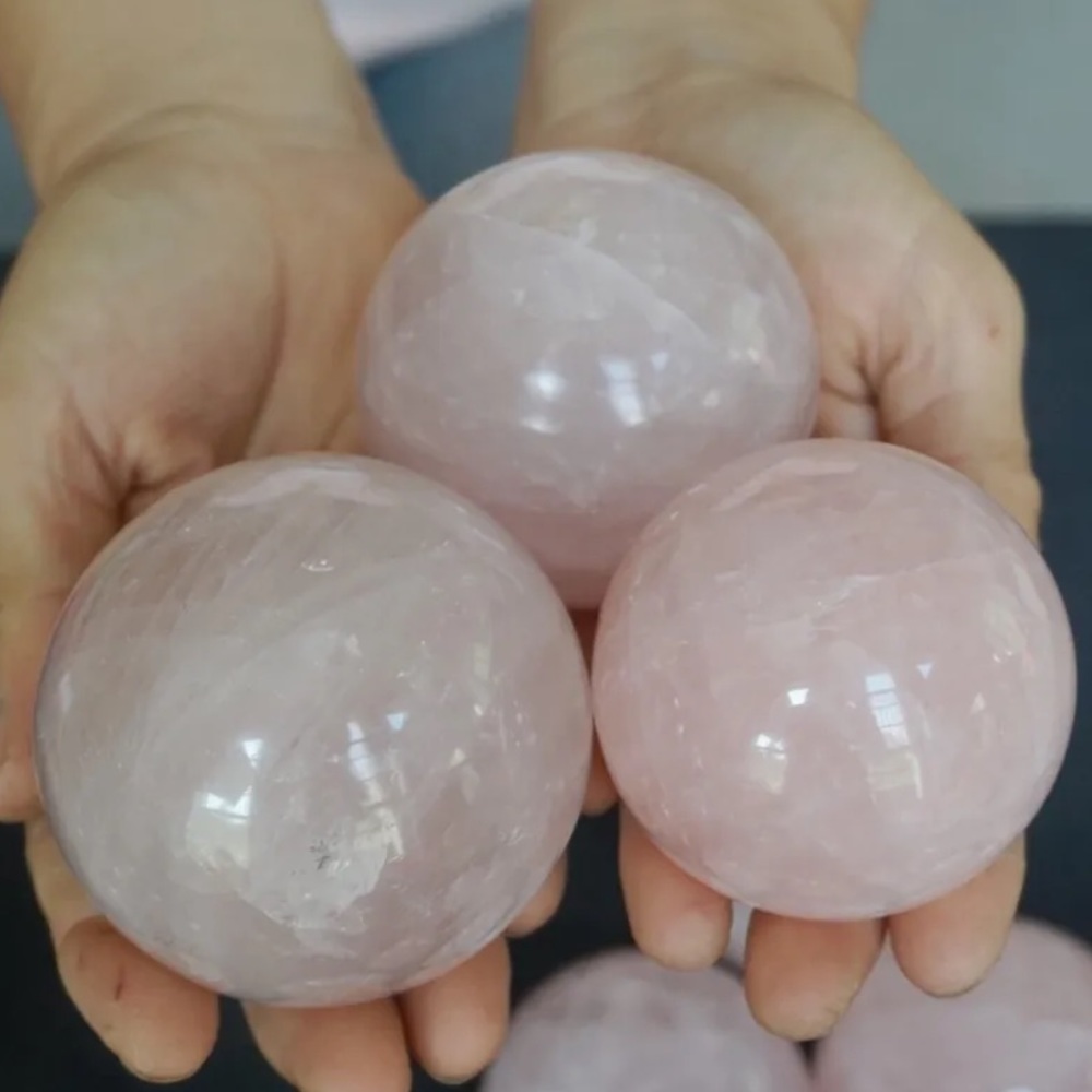 Beautiful natural rose quartz sphere